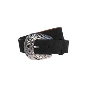 NEW BEHIND THE BUCKLE women's woven western belt in black suede